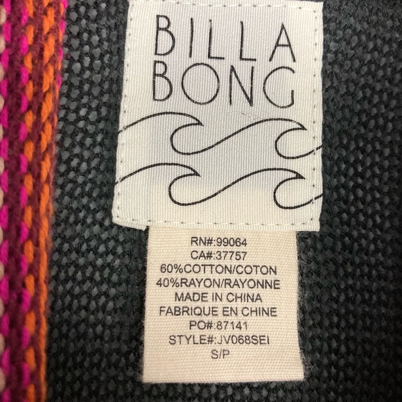 Billabong Chase The Seas Sweater Women’s Size S Serape Blanket Stripe Beach - Picture 5 of 5